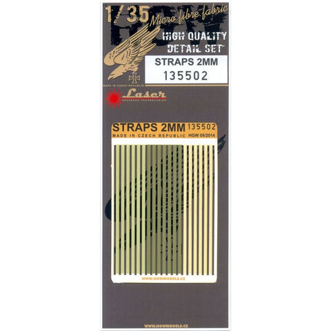 HGW 1/35 scale Straps 2mm - Belts, No Buckles - 135502