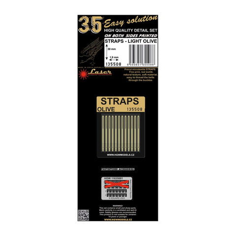 HGW 1/35 scale - 30mm STRAPS LIGHT OLIVE - 135508