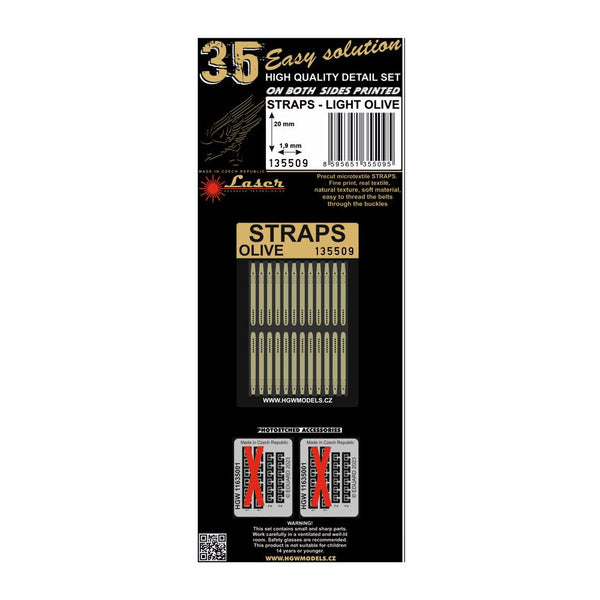 HGW 1/35 scale - 20mm STRAPS LIGHT OLIVE - 135509 HGW 1/35 scale - 20mm STRAPS LIGHT OLIVE - 135509