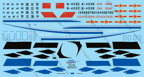 Fundekals 1/144 scale decals PLAAF / China United Ilyushin 76 - 44-006