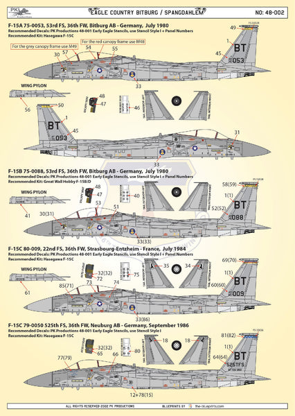 PK Decals 1/48 48-001 Early Eagle Stencils for GWH or Hasegawa PK Decals 1/48 48-001 Early Eagle Stencils for GWH or Hasegawa