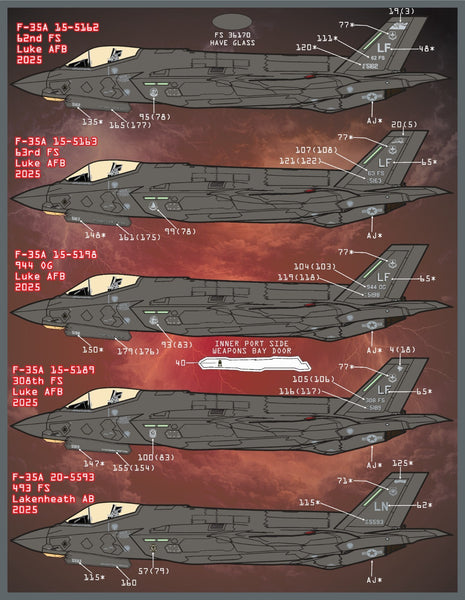 Furball 1/48 decals F-35 Anthology Part VII Decals for the Tamiya