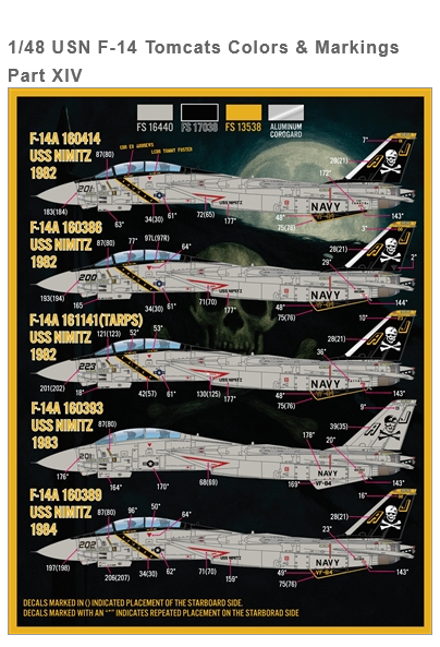 Furball 1/48 decals USN F-14 Tomcats Colors & Markings Part XIV