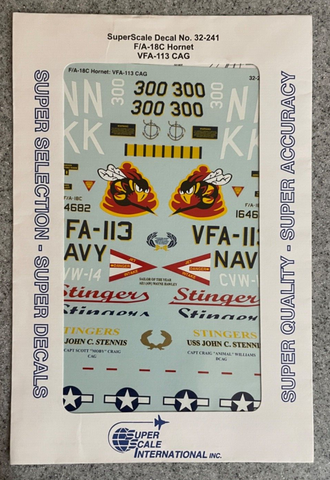 Superscale 1/32 F/A-18C Hornet VFA-113 CAG for Academy, Hasegawa SS32-241