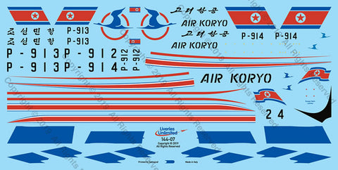 Fundekals 1/144 scale decals Air Koryo Ilyushin 76 - 44-007