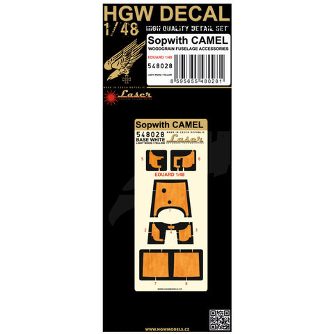 HGW 1/48 Sopwith Camel - Light Wood Imitation decals - 548028 for Eduard kit