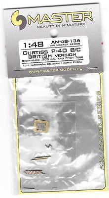 Master Model 1/48 Curtiss P-40 B/C British brownings & pitot tube AM48-136 x 3