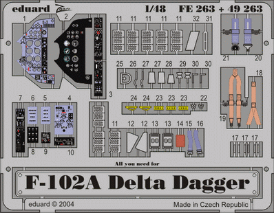 Eduard 1/48 photoetch FE263 - for F-10 Delta Dagger for Revell