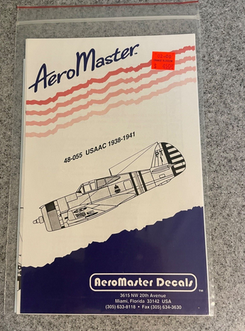 Aeromaster Decals 1/48 USAAC 1938-1941 Early colors Curtiss etc #48-055