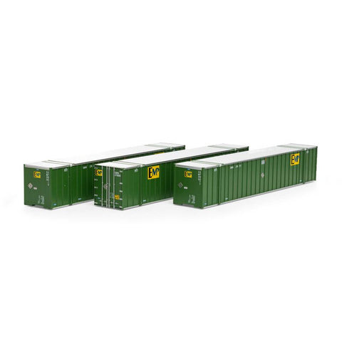 ATHEARN HO RTR 53' Stoughton Containers, EMP # 1 (3 pack) - ATH40126
