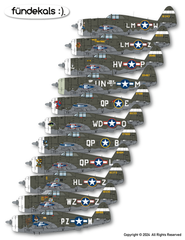 Fundekals 1/48 decals P-47 Thunderbolts for Tamiya - 48041