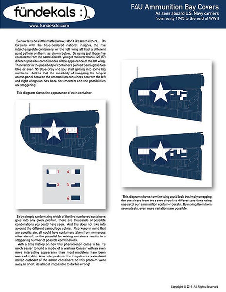 Fundekals 1/72 scale Corsairs F4U Ammo Box Covers - FUN72013 Fundekals 1/72 scale Corsairs F4U Ammo Box Covers - FUN72013