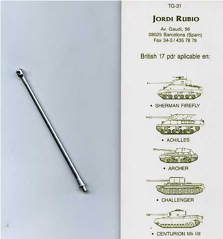 Jordi Rubio 1/35 Scale British Tank-Gun 17 Pounder - TG-31