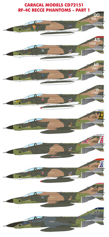 Caracal 1/72 decals Air Force RF-4C Recce Phantoms Part 1 - CD72151