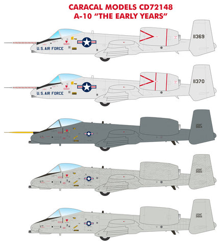 Caracal 1/72 decals A-10 Warthog, The Early Years CD72148 suitable for Matchbox