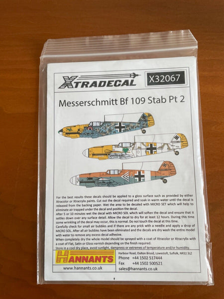 Xtradecal 1:32 #X32067 Bf 109 Pt 2 for Eduard, Dragon, Hasegawa, etc Xtradecal 1:32 #X32067 Bf 109 Pt 2 for Eduard, Dragon, Hasegawa, etc