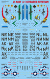 Caracal 1/72 decal US Navy A-1H/J Skyraider in Vietnam markings - CD72131