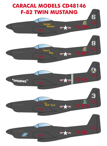 Caracal 1/48 decal F-82 Twin Mustang - CD48146 for Modelsvit