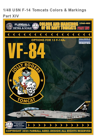Furball 1/48 decals USN F-14 Tomcats Colors & Markings Part XIV - FDS48-033
