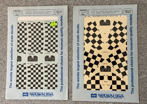 Microscale Decals 1:32 P-47 Black & Clear checkers for Revell, Hasegawa, etc Microscale Decals 1:32 P-47 Black & Clear checkers for Revell, Hasegawa, etc
