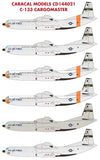 Caracal 1/144 decal CD144021 - C-133 Cargomaster designed for the Roden kit