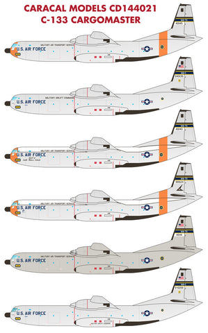 Caracal 1/144 decal CD144021 - C-133 Cargomaster designed for the Roden kit