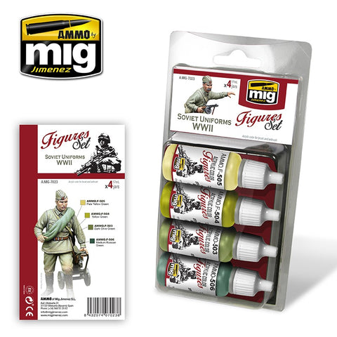 Ammo Mig Jimenez 4 jars 17mL each SOVIET UNIFORMS WWII Acrylics - AMIG7023