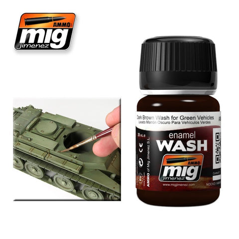 Dark Brown Wash - 35ml jar - A.MIG-1005 Ammo Mig Jimenez