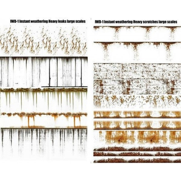 Uschi Uni-scale Rust Effects Weathering Decals - 2 sheets per pack Uschi Uni-scale Rust Effects Weathering Decals - 2 sheets per pack