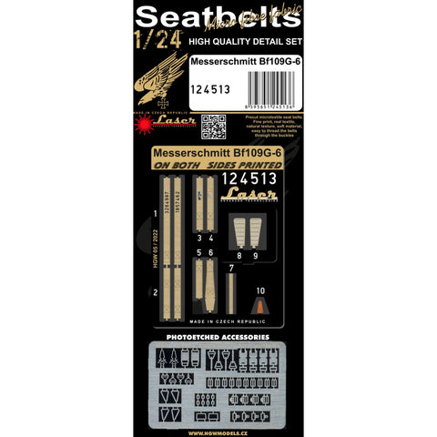 HGW 1/24 scale seatbelt set for Bf109G-6 aircraft kits - 124513