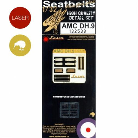 HGW 1/32 AMC DH.9 Seatbelts for Wingnut Wings -132538