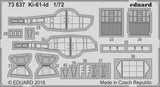 Eduard 1/72 scale Photoetch detail set for the Ki-61-Id by Tamiya - 73637