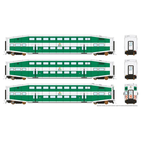 Rapido Trains #146015 HO Scale BiLevel Commuter Car - TriRail: Set #1