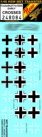 HGW 1/48 wet transfer for Focke-Wulf Fw-190A EARLY - Crosses - 248084