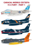 Caracal Models 1/72 decals CD72076 Pt1 for the US Navy FJ-3 Fury by Sword Models