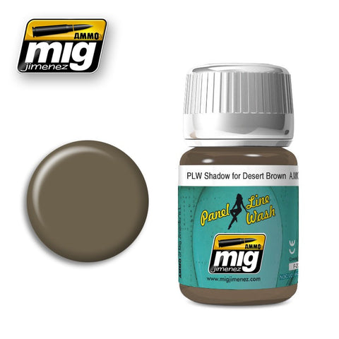 Panel Line Wash Shadow For Desert Brown AMIG-1621 Ammo Mig Jimenez 35ml