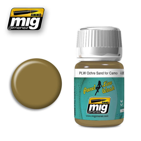 Ammo Mig Jimenez 35ml Panel Line Wash Ochre for Sand Camo - AMIG1622