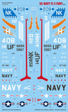 Caracal Models 1/72 decals CD72076 Pt1 for the US Navy FJ-3 Fury by Sword Models