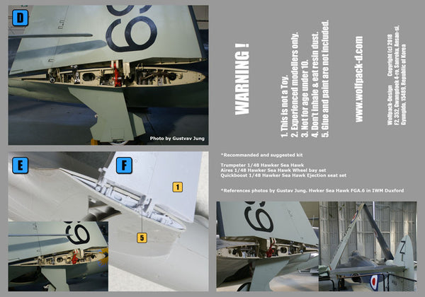 Wolfpack 1/48 resin Hawker Sea Hawk Folding wing set for Trumpeter - WP48058 Wolfpack 1/48 resin Hawker Sea Hawk Folding wing set for Trumpeter - WP48058