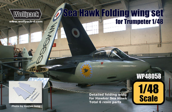 Wolfpack 1/48 resin Hawker Sea Hawk Folding wing set for Trumpeter - WP48058 Wolfpack 1/48 resin Hawker Sea Hawk Folding wing set for Trumpeter - WP48058