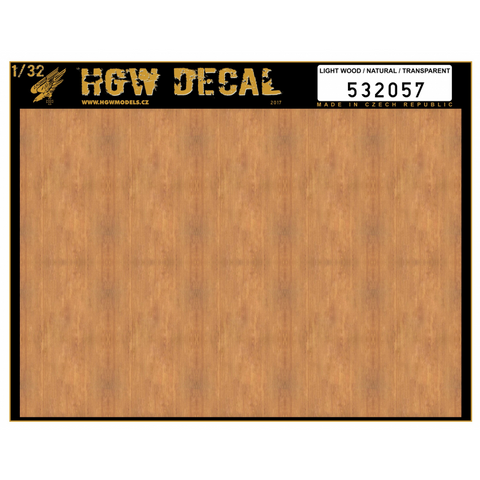 HGW 1/32 scale Light wood decals Transparent (NO GRID) - 532057