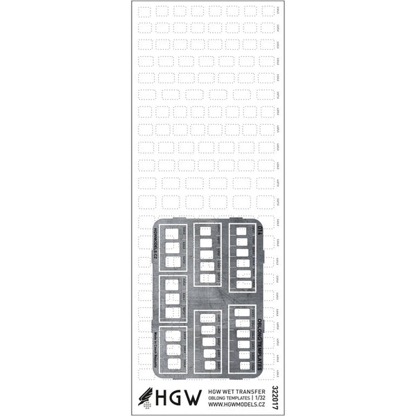 HGW 1/32 scale Rivets Oblong Templates - 322021 HGW 1/32 scale Rivets Oblong Templates - 322021
