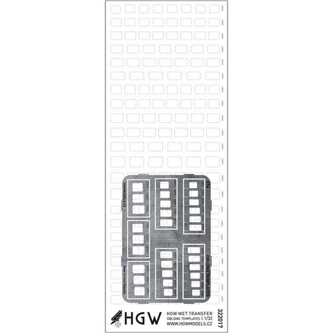 HGW 1/32 scale Rivets Oblong Templates - 322021