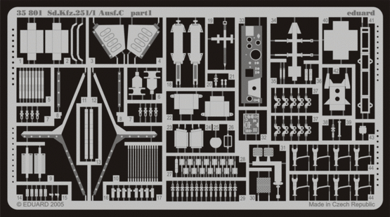 Eduard 1/35 Photoetch 35801 - Sd. Kfz.251/1 Ausf. C for Dragon kit #6224 Eduard 1/35 Photoetch 35801 - Sd. Kfz.251/1 Ausf. C for Dragon kit #6224