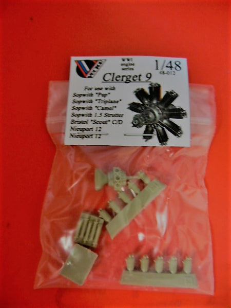Vector Resin 1/48 scale Clerget 9 Engine for aircraft kit - VEC-48012 Vector Resin 1/48 scale Clerget 9 Engine for aircraft kit - VEC-48012
