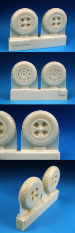 Barracuda 1/48 scale resin British 4-Slot 32" Mainwheels Block Tread - BR48151