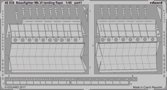 Eduard 1/48 PE Zoom Beaufighter Mk. VI landing flaps - 48938 Eduard 1/48 PE Zoom Beaufighter Mk. VI landing flaps - 48938