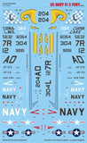 Caracal Models 1/72 decals CD72083 Pt2 for the US Navy FJ-3 Fury by Sword Models