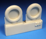 BarracudaCast 1/48 scale Bf 109G-5/G-14 Wheels, Plain Hub, Ribbed Tire - BR48389