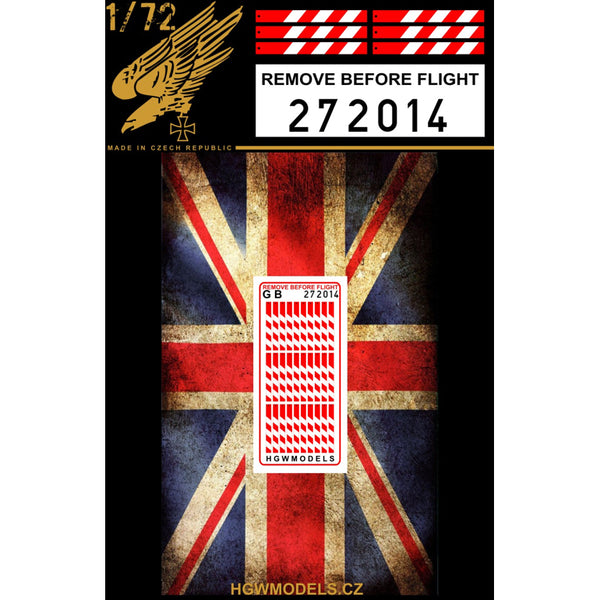 HGW 1/72 scale - Remove Before Flight (UK) - Easy Belts - 272014 HGW 1/72 scale - Remove Before Flight (UK) - Easy Belts - 272014